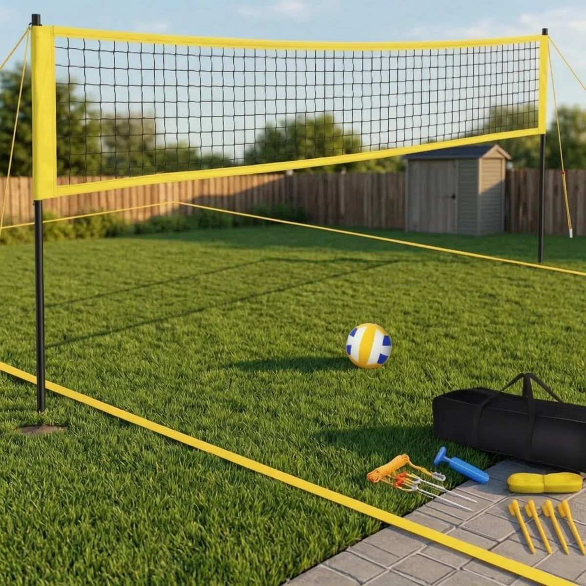 mobiles Volleyballnetz-Set
