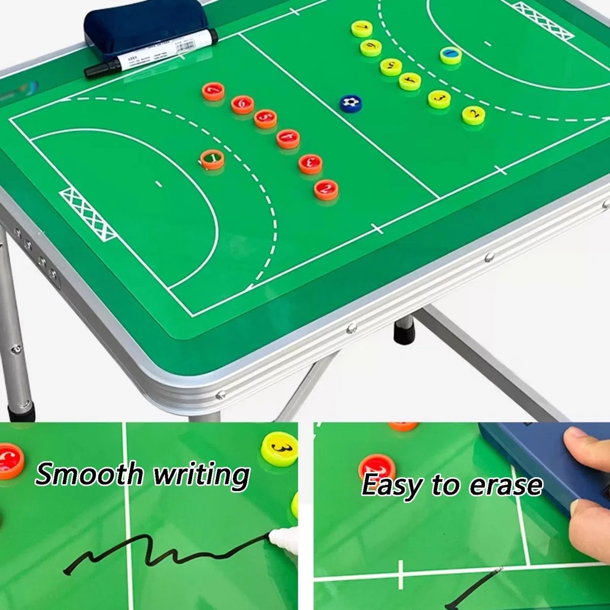 23,6 Zoll X 17,7 Zoll Faltbares Mappe Handball Coaches-Board, Taktiktafel Handball, mit Aufbewahrungstasche, Leicht zu Transportieren, für Strategische Anleitungen