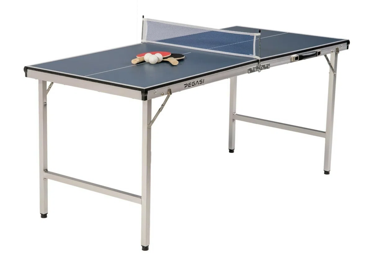 Pegasi Mini Tischtennisplatte - Tischtennis - Indoor Spiele - Tischtennisplatte - Faltbare Tischtennistisch - Table Tennis Table Indoor - Blau