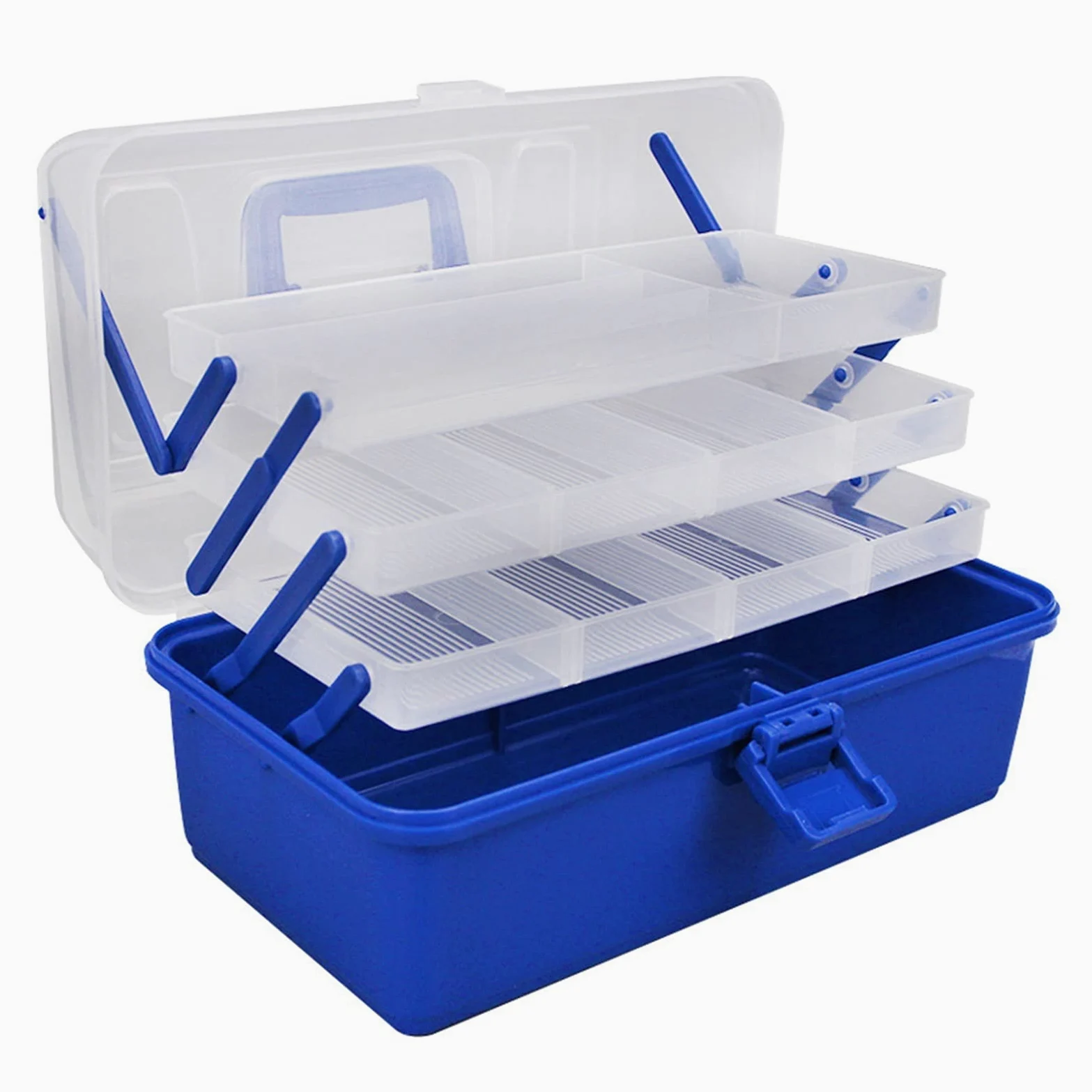 Angelzubehör Angelausrüstung Tragbare Aufbewahrungsbox Multifunktions im Freien Angelgerät Boxen Werkzeugkasten Angel Aufbewahrungsbox 4-Layer Kleinteilebox