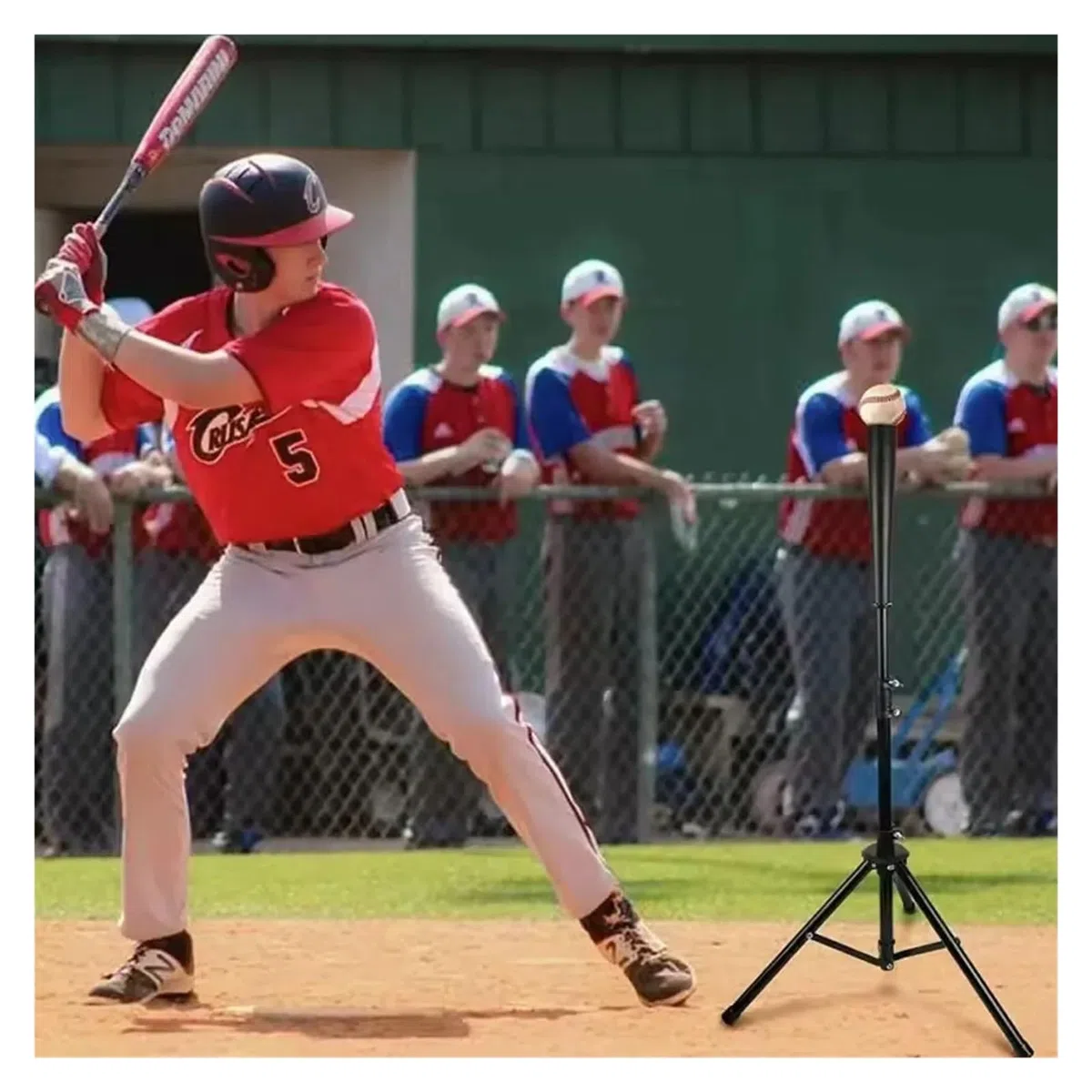 Batting Tee Baseball Batting Tee Stativ Verstellbares for Schlagtraining Praxis Tragbar Faltbar