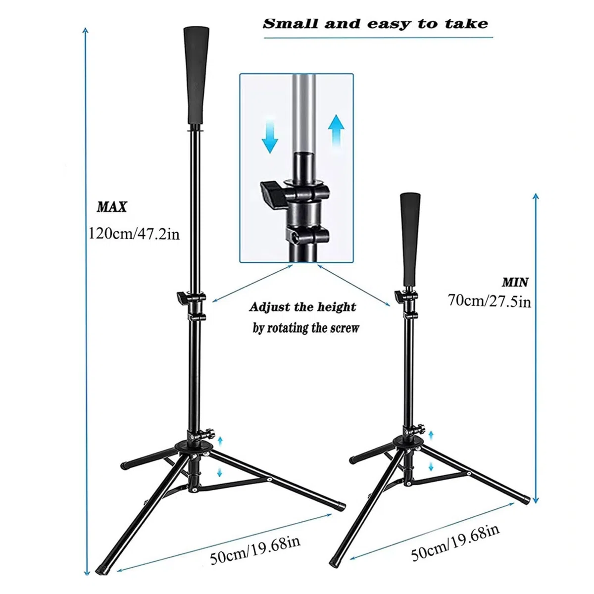 Batting Tee Baseball Batting Tee Stativ Verstellbares for Schlagtraining Praxis Tragbar Faltbar