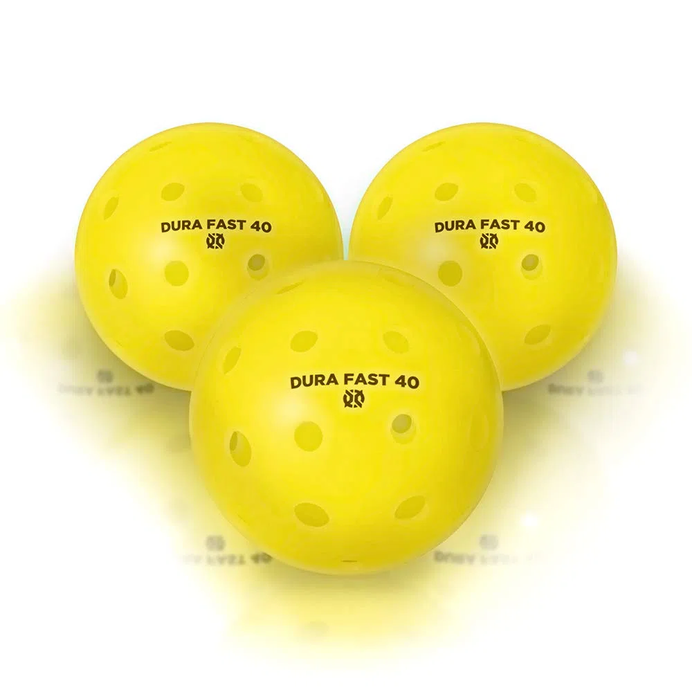 Dura Fast 40 Pickleball-Bälle, Outdoor-Pickleball-Bälle, Neonfarben oder Gelb, USAPA-genehmigt und genehmigt für Turnierspiele, professionelle Leistung, Gelb, 24 Stück