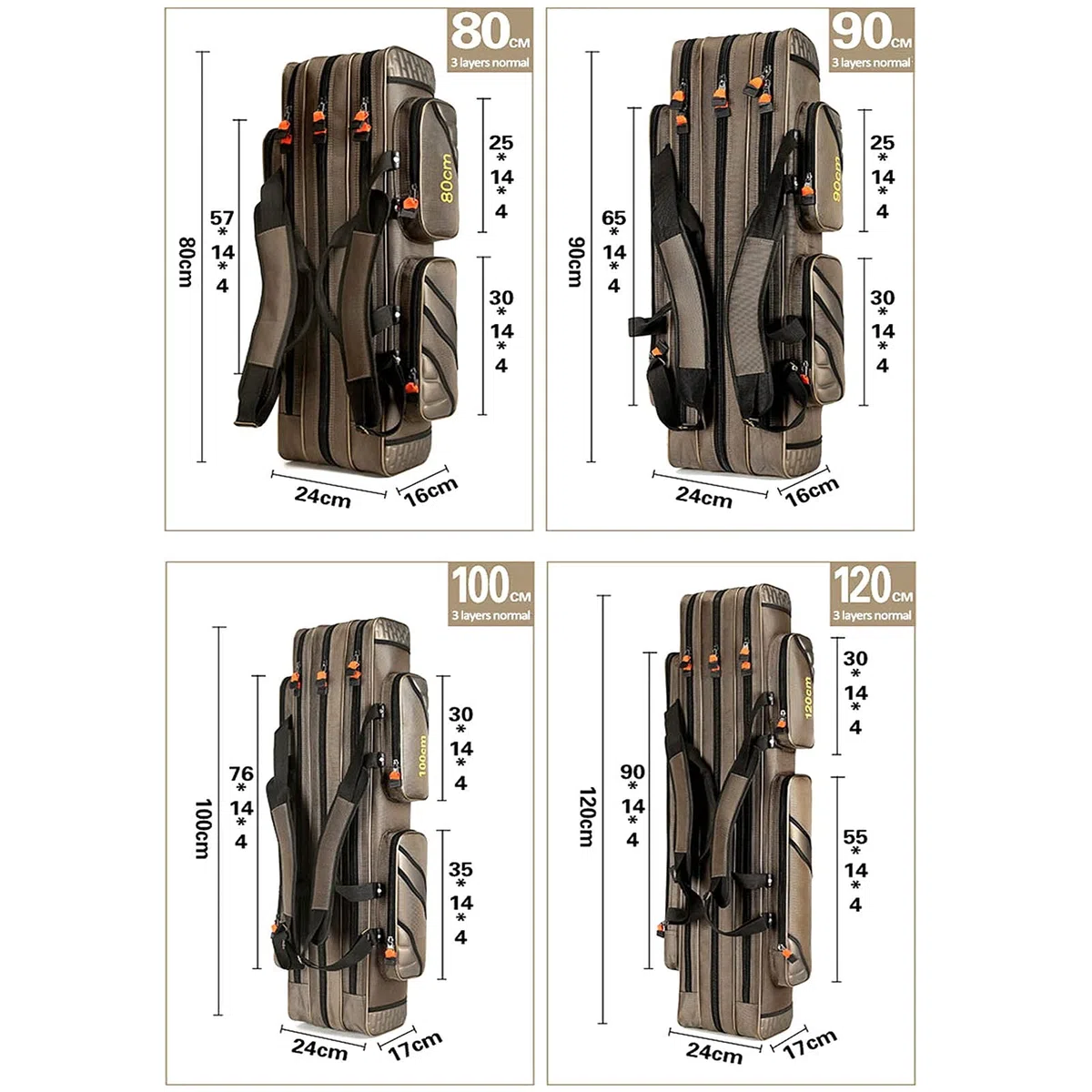 caihuashopping Angeltasche 3- Schicht Angelbeutel Große Kapazität Tragbare Fischpol- Werkzeuge Aufbewahrungstasche Tackle Getriebe Taschen Schulterhandtasche Outdoor Sport Angelrutenkoffer