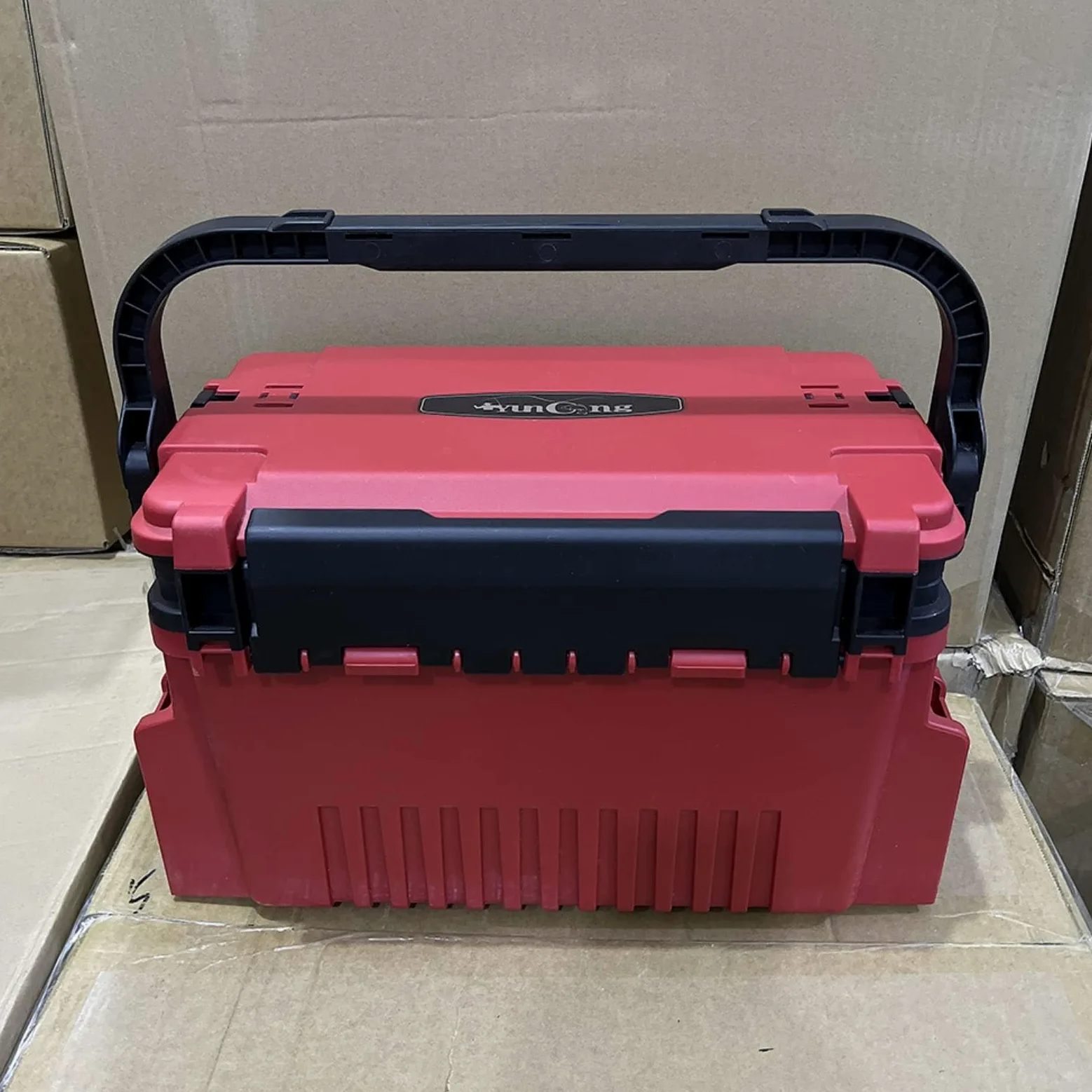 Angelkoffer Gerätekasten Köderbox mit Organisiertem Innenraum Deckelfächern Seitenteilen Schnappverschluss Tragegriff, Color to 8, Groß