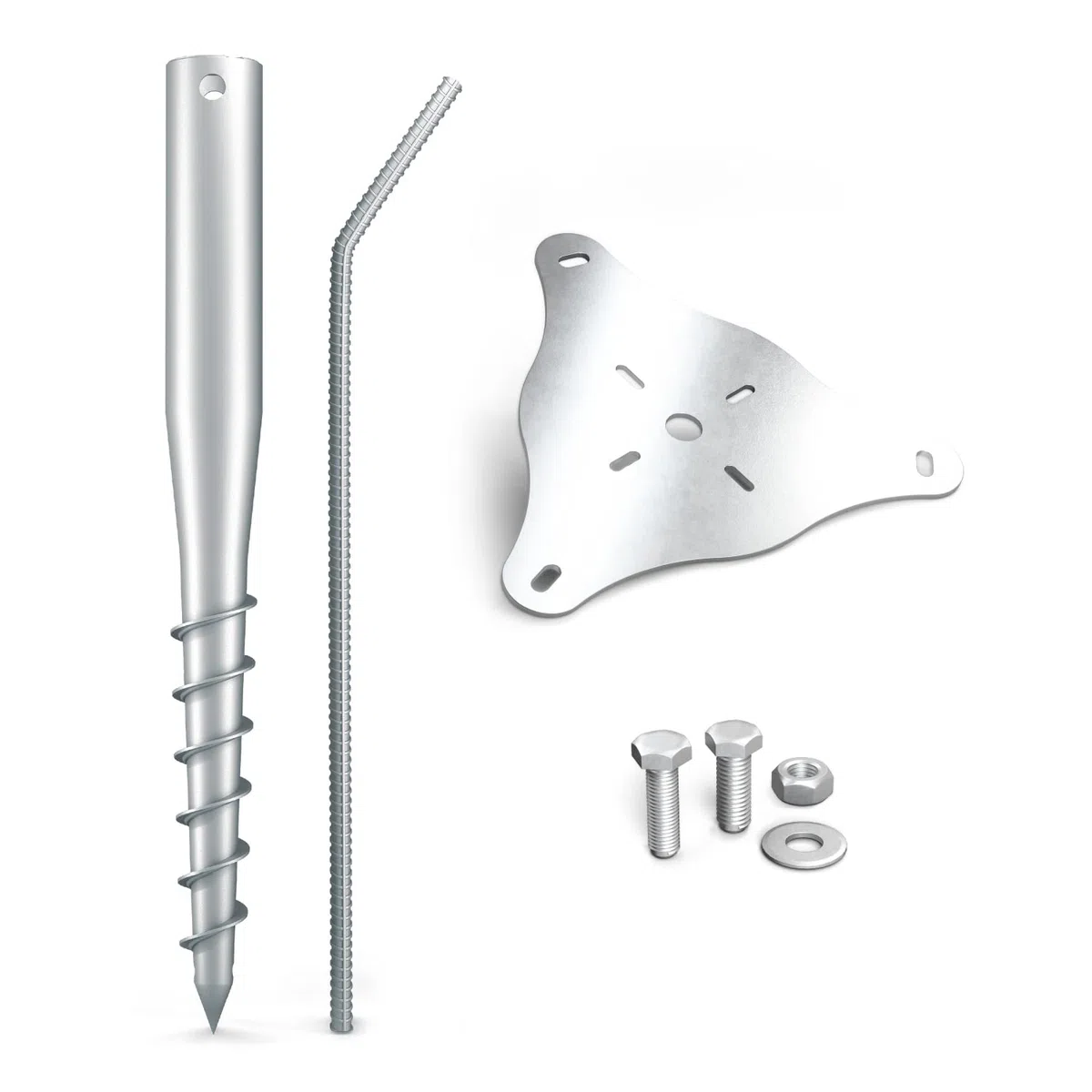 60 cm Anchor-Set; Schirmständer; Fahnenmast + Zubehör; Ø 60 x 2; M12
