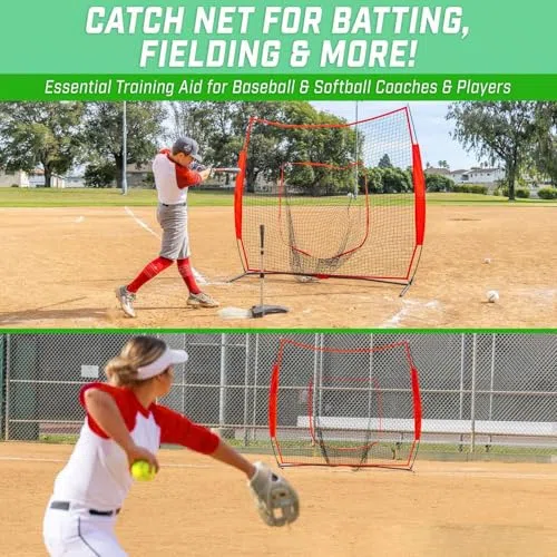 Tragbares Baseball-Pitching-Netz mit Tragetasche, stabiles Trainingsgerät für Jugendübungen und Spiele