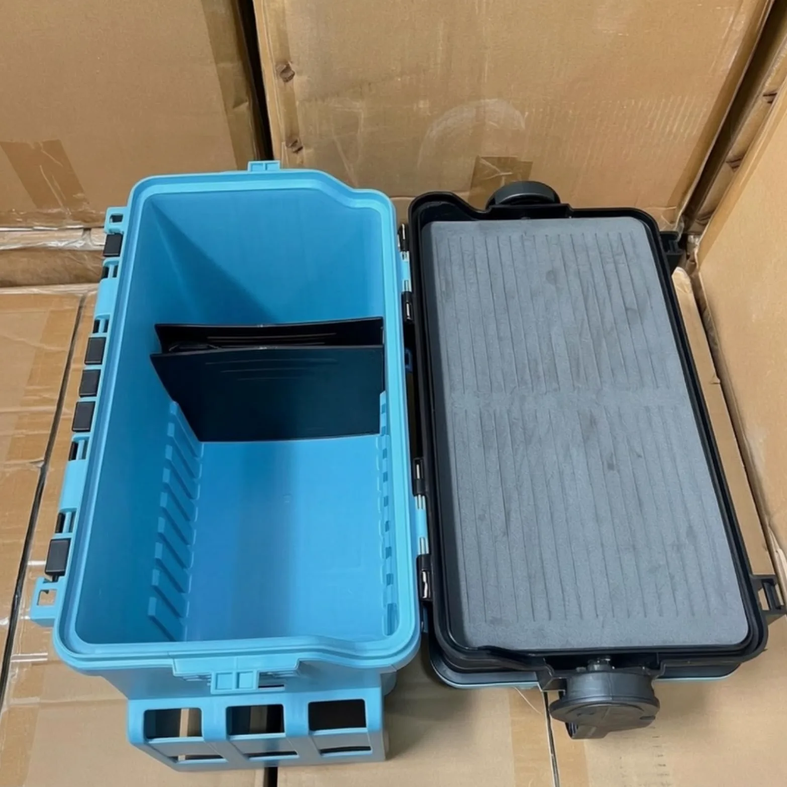 Angelkoffer Gerätekasten Köderbox mit Organisiertem Innenraum Deckelfächern Seitenteilen Schnappverschluss Tragegriff, Color to 8, Groß