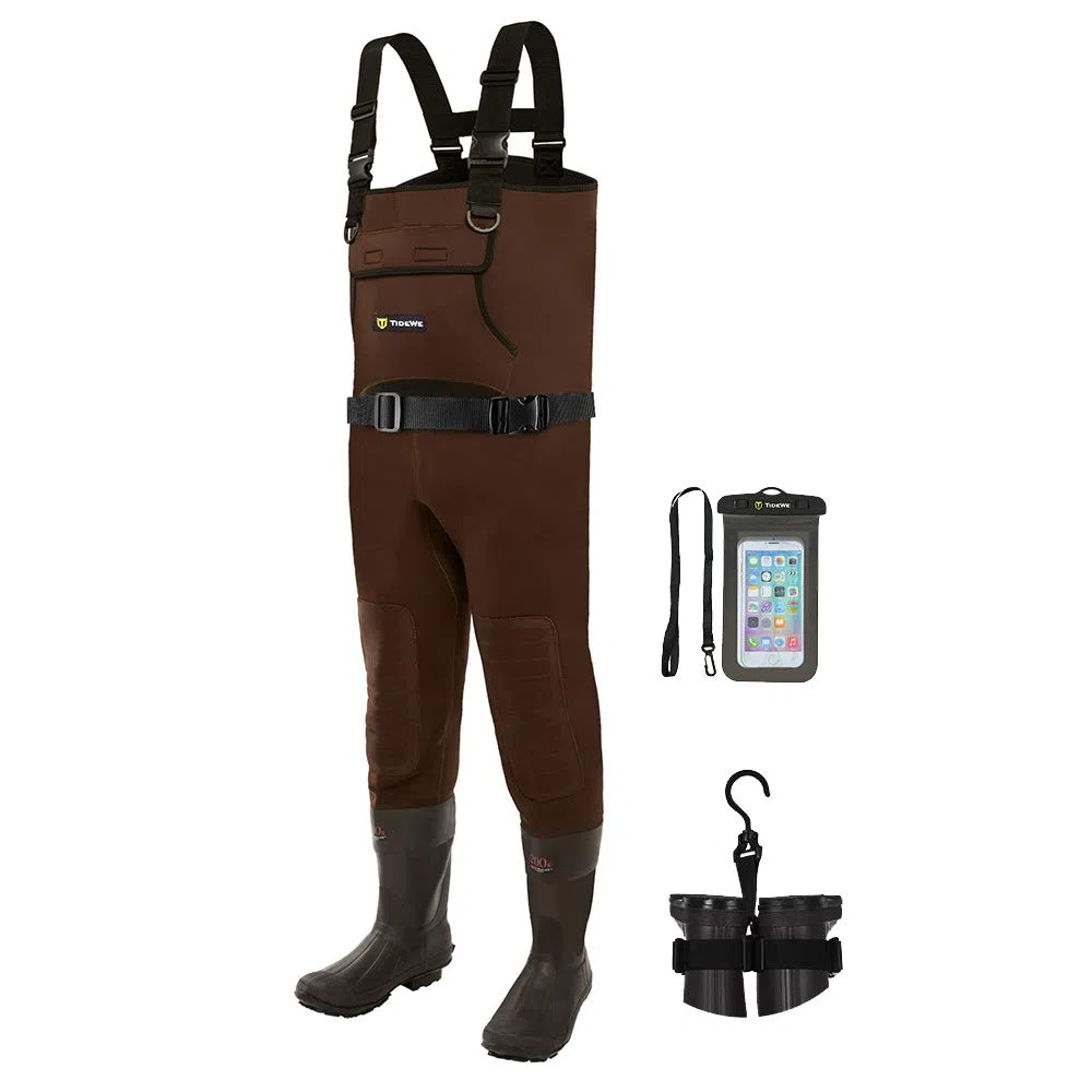 TIDEWE Neopren-Wathose mit Stollenfuß, wasserdicht, Angeln und Jagd, Neopren
