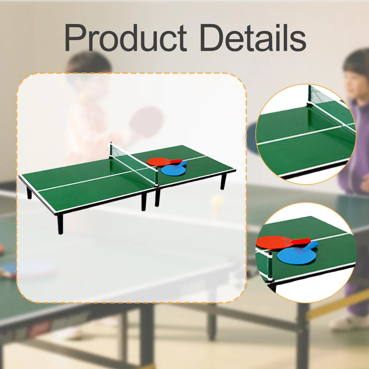 Mini Tischtennisplatte, Abnehmbar, Tragbar, Kompakt, für Kinder, Drinnen Und Draußen