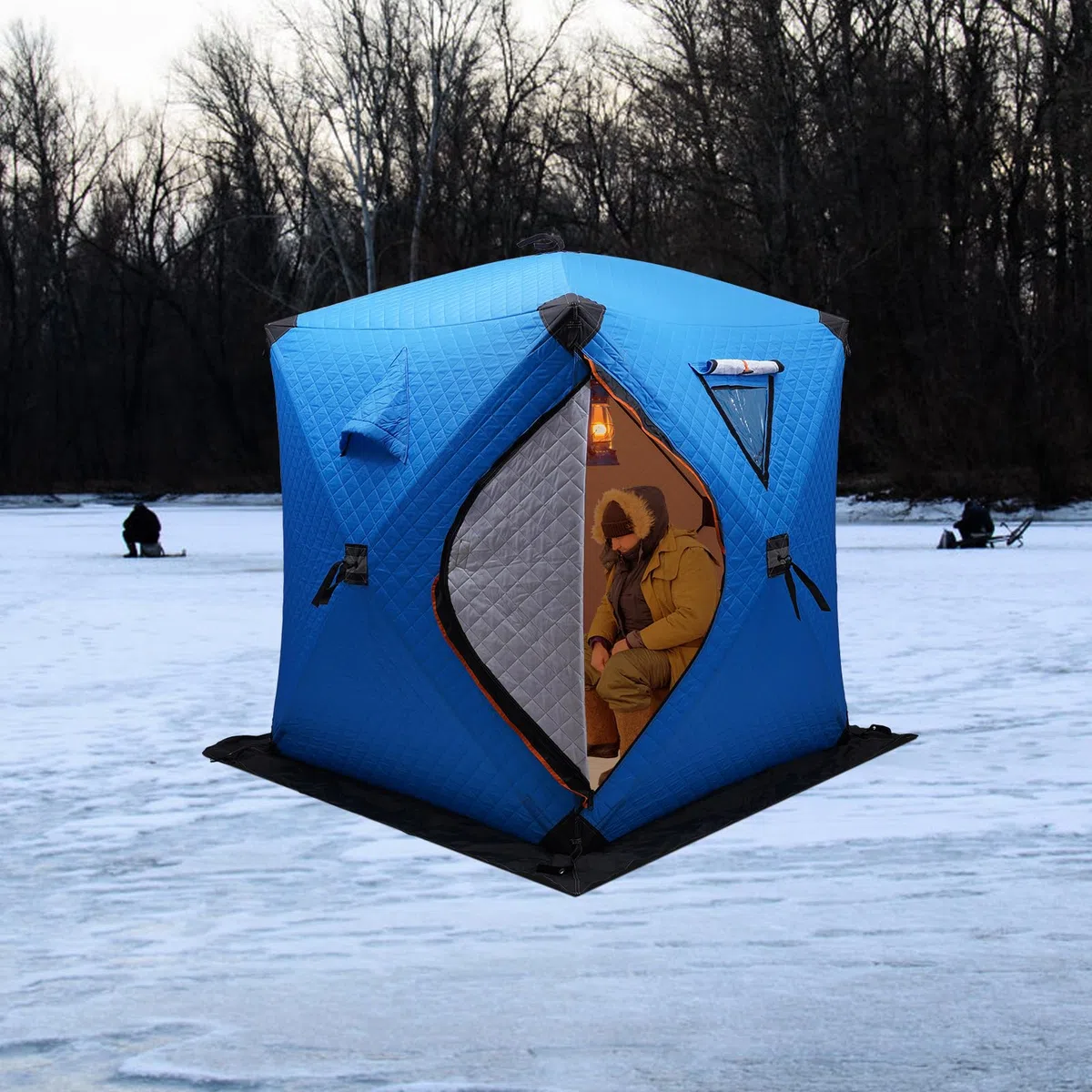 Tragbares Zelt zum Eisfischen Angelzelt 2 Mann Unterstand für Angler Ice Fish Shelter Geeignet für Nachtfischen Winterfischen und Cam