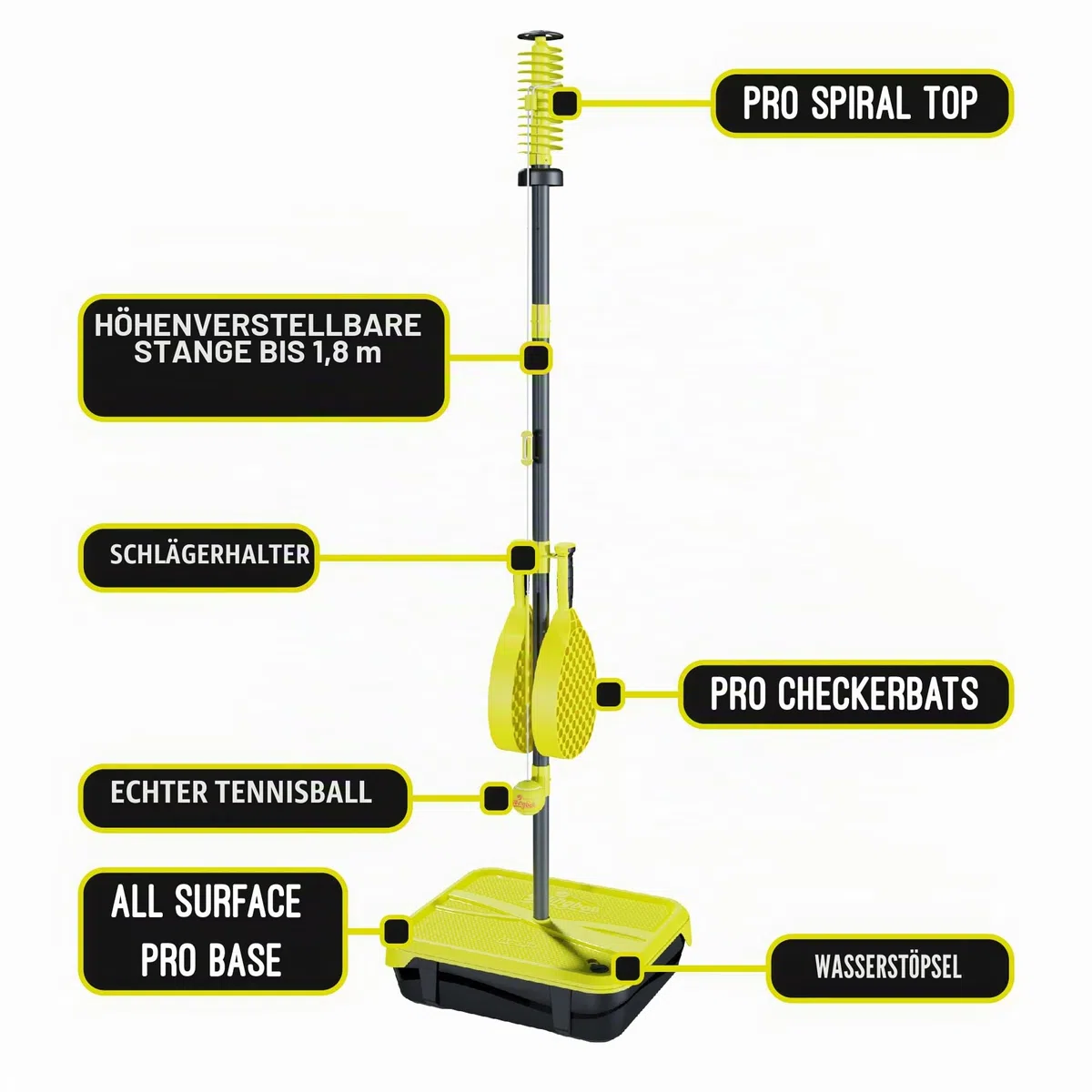 Swingball 7280 Pro All Surface, Mehrfarbig, 180 X 50 X 20 cm