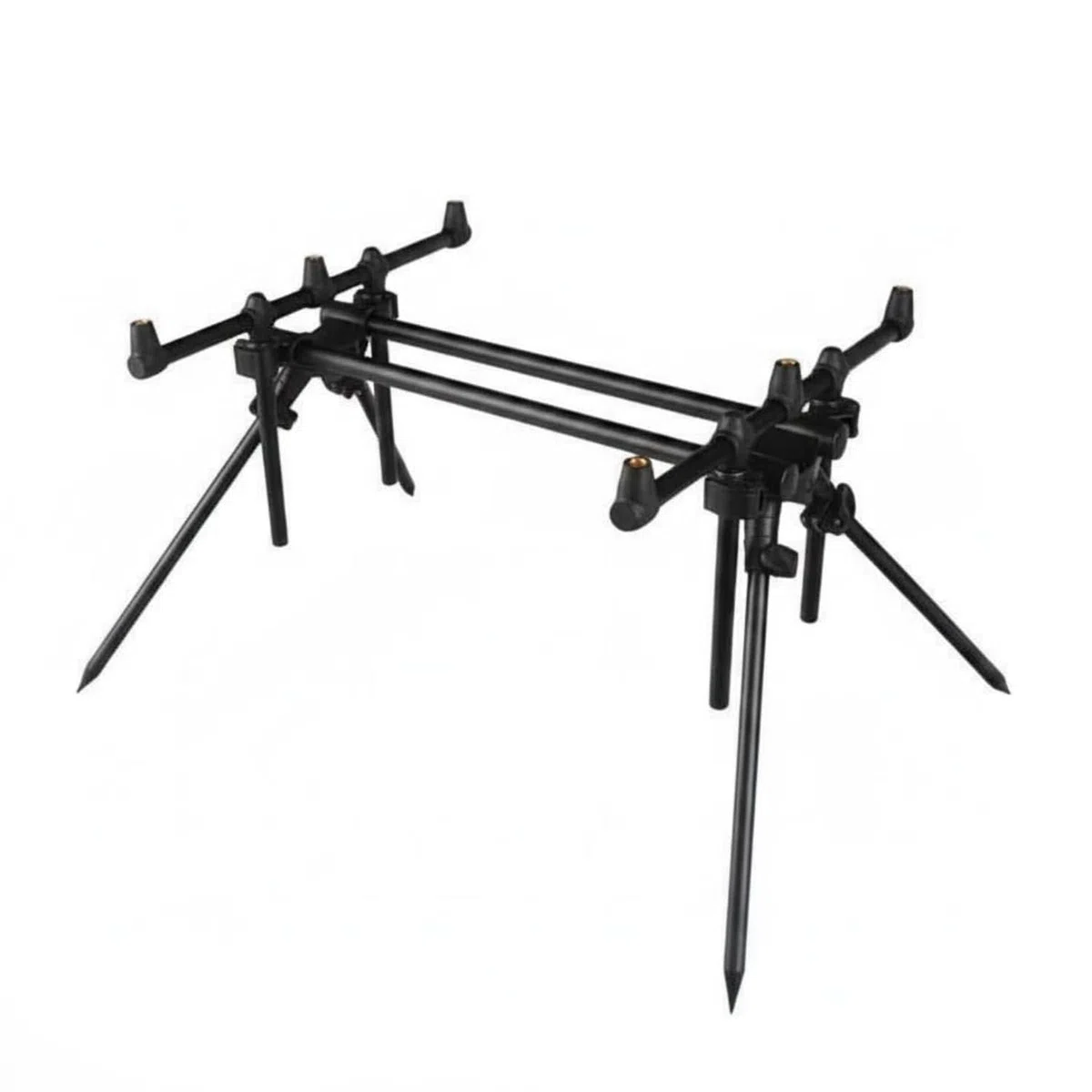 Rostbeständiges Aluminium-Rod-Pod, kompakter Klapprahmen, sicherer Halt für Meeres- und Süßwasserruten beim Karpfenangeln.