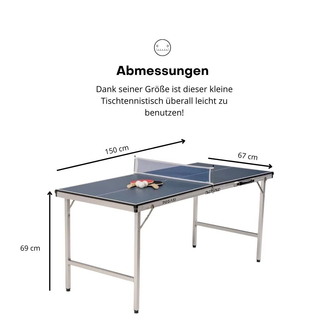 Pegasi Mini Tischtennisplatte - Tischtennis - Indoor Spiele - Tischtennisplatte - Faltbare Tischtennistisch - Table Tennis Table Indoor - Blau