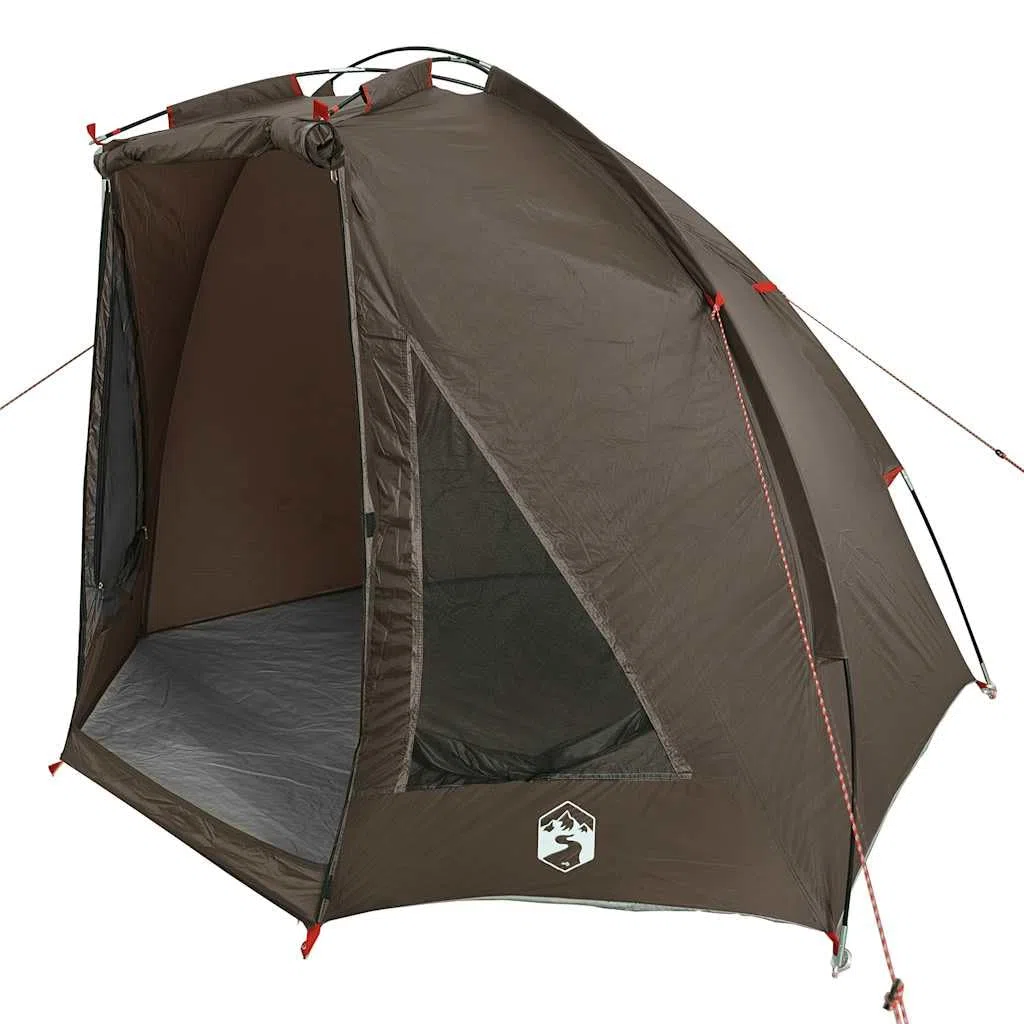 Angelzelt Braun Wasserdicht x x aus 185T Polyester PU Beschichtung Schlafkabine mit Tragetasche für Angeln, Camping, Regen