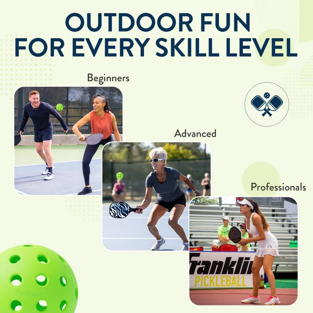 Aviana Outdoor Pickleball-Bälle – USAPA-zugelassen für Turnierspiele, langlebiges 40-Loch-Design, ideal für alle Schwierigkeitsstufen, 6, 12 und 48 Packungen