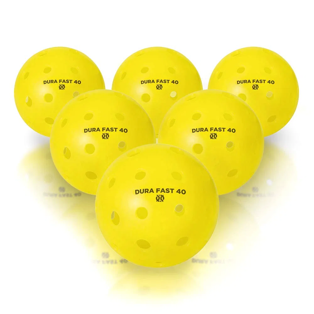 Dura Fast 40 Pickleball-Bälle, Outdoor-Pickleball-Bälle, Neonfarben oder Gelb, USAPA-genehmigt und genehmigt für Turnierspiele, professionelle Leistung, Gelb, 24 Stück