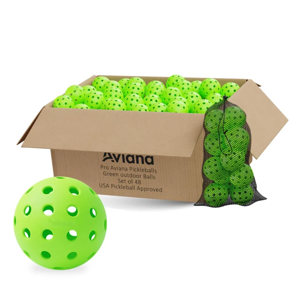 Aviana Outdoor Pickleball-Bälle – USAPA-zugelassen für Turnierspiele, langlebiges 40-Loch-Design, ideal für alle Schwierigkeitsstufen, 6, 12 und 48 Packungen