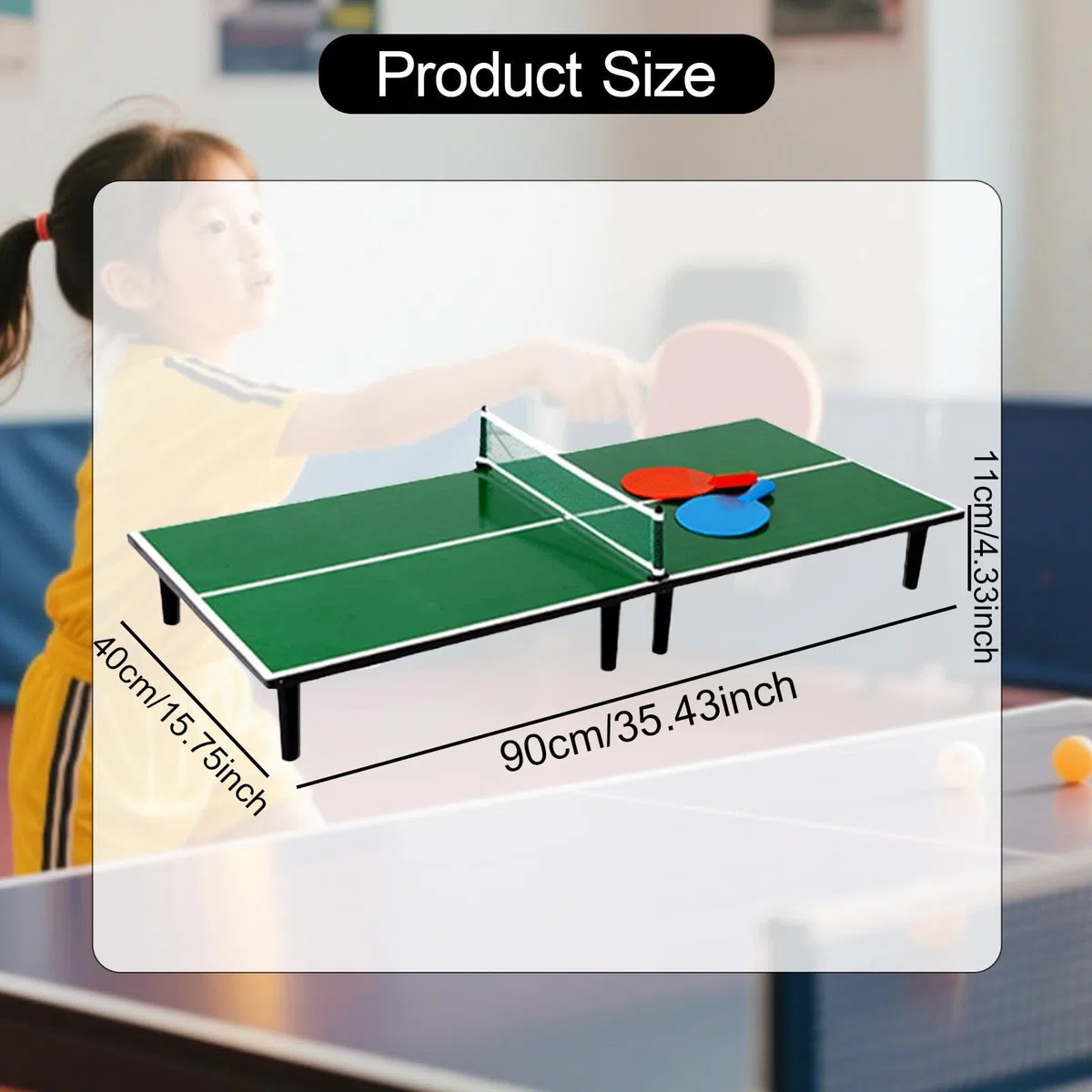 Mini Tischtennisplatte, Abnehmbar, Tragbar, Kompakt, für Kinder, Drinnen Und Draußen