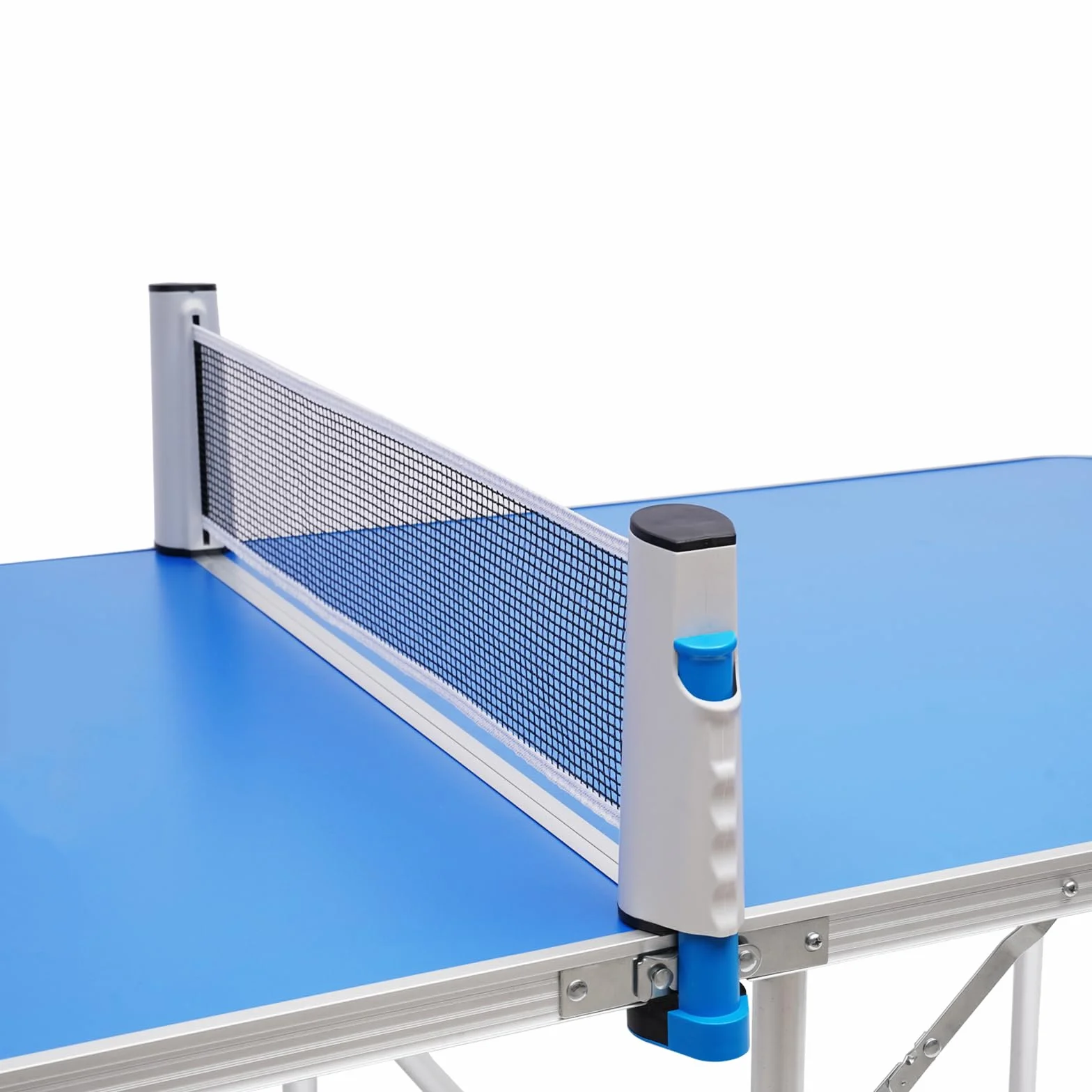 Tischtennisplatte Klappbar, Klein Ping Pong Tisch Indoor Outdoor Tischtennistisch Freizeit Tischtennisplatte mit 3 Bälle und 2 Schläger, 152 x 76 x 76cm